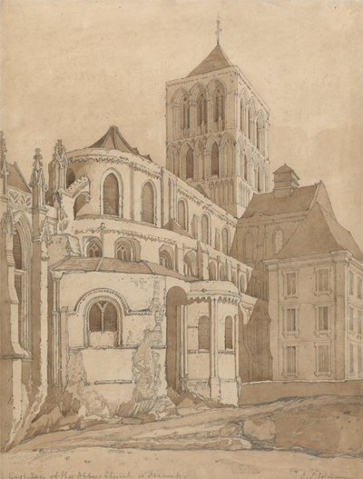 Abteikirche in Fécamp, Normandie von John Sell Cotman
